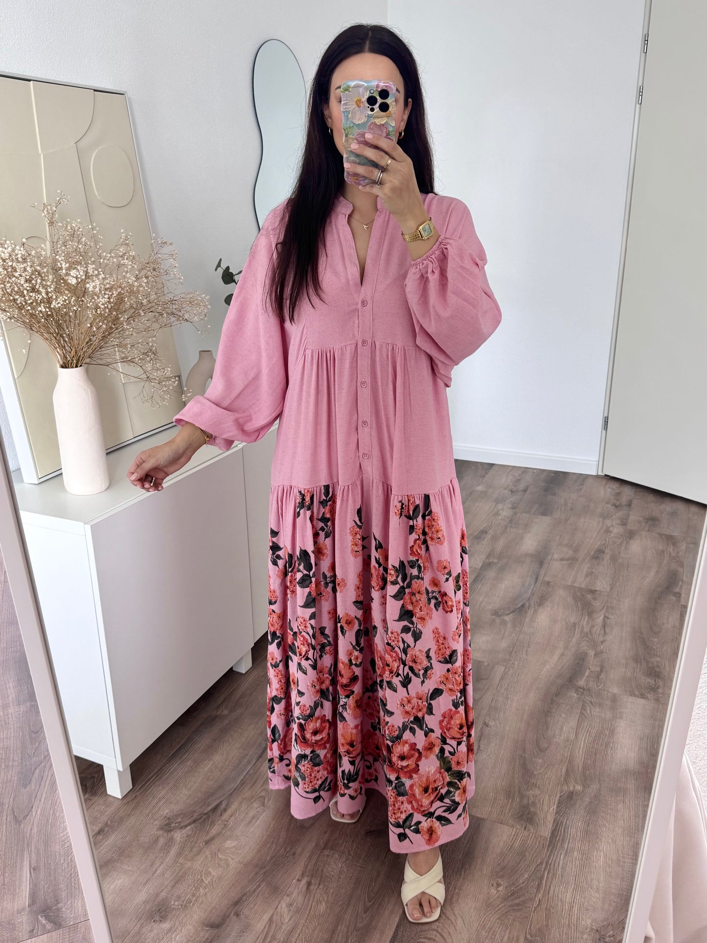 Busra linen blend dress