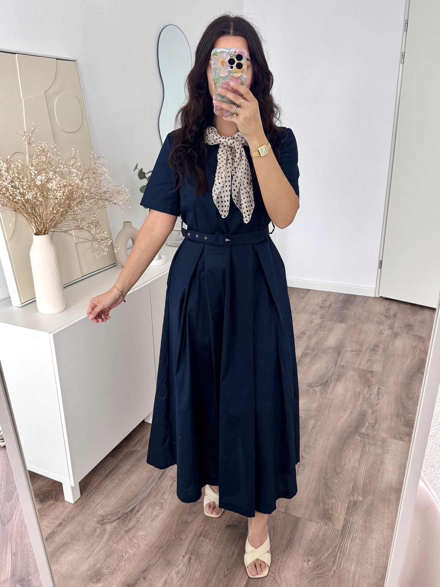 Destina cotton dress with scarf