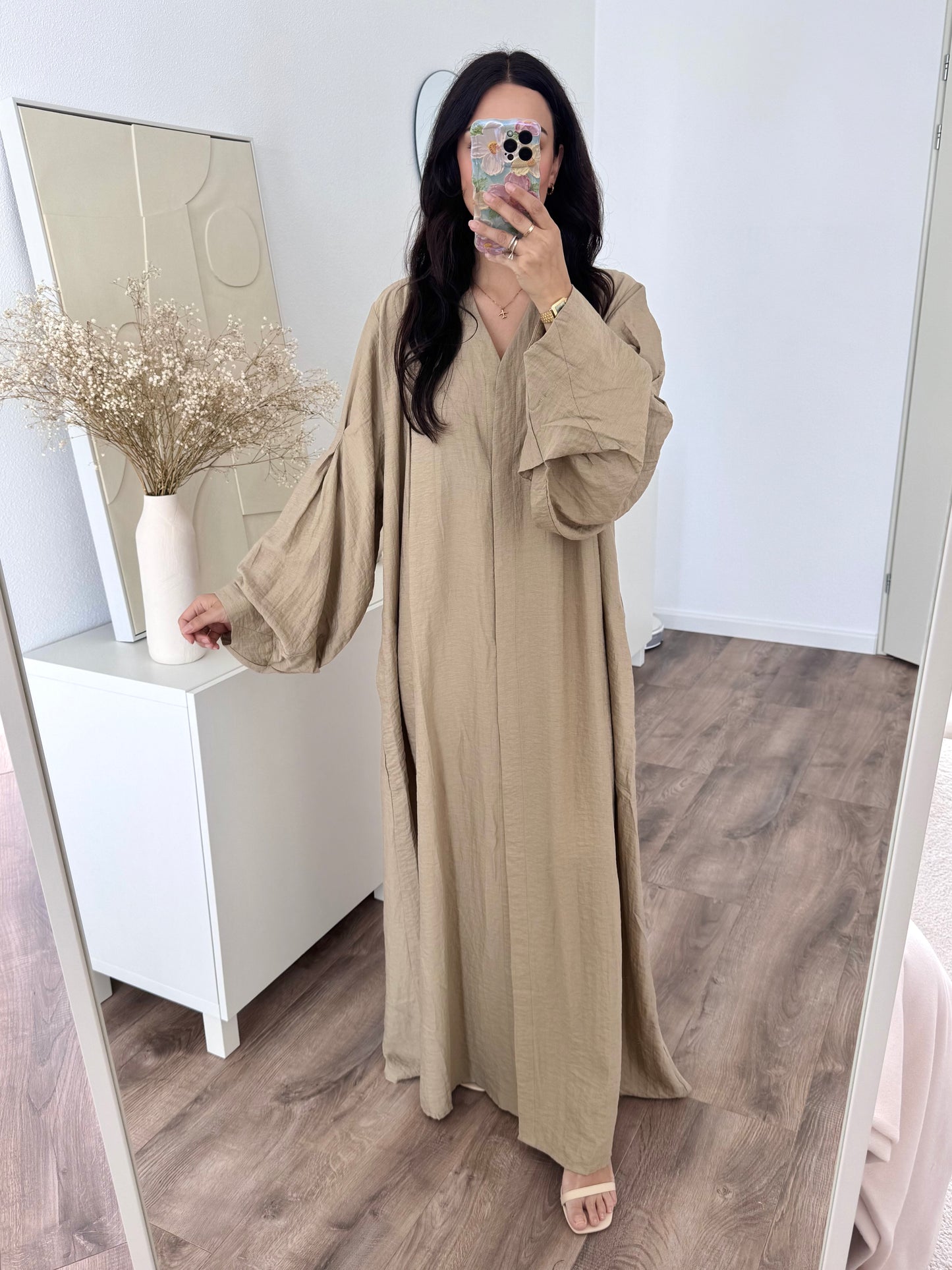 Marwa linen blend kimono-dress