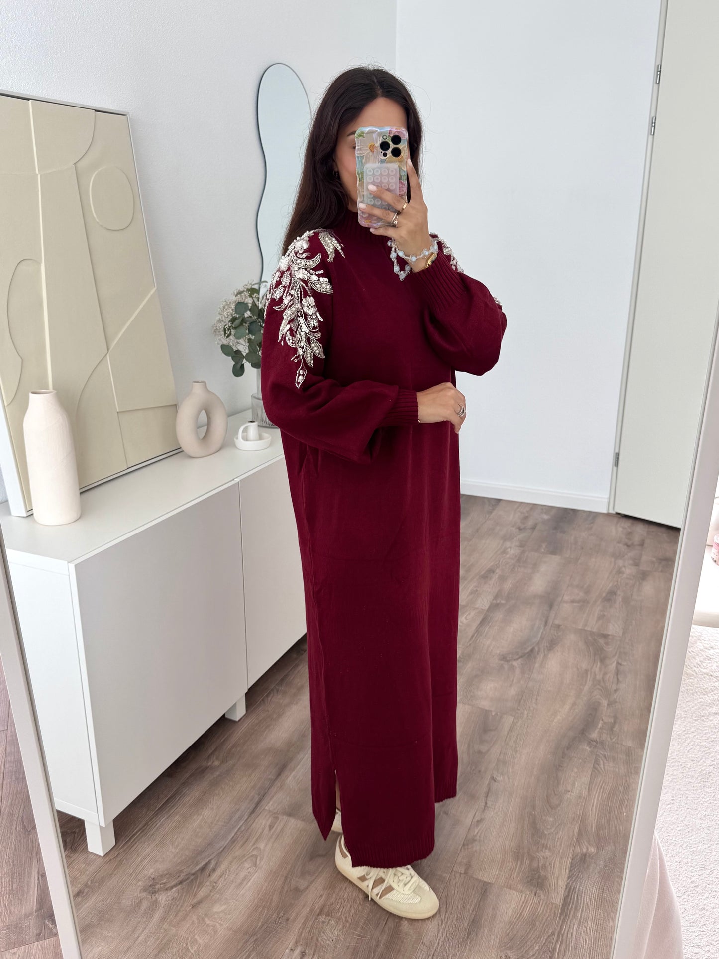 Efna knit dress with rhinestones(PRE ORDER)