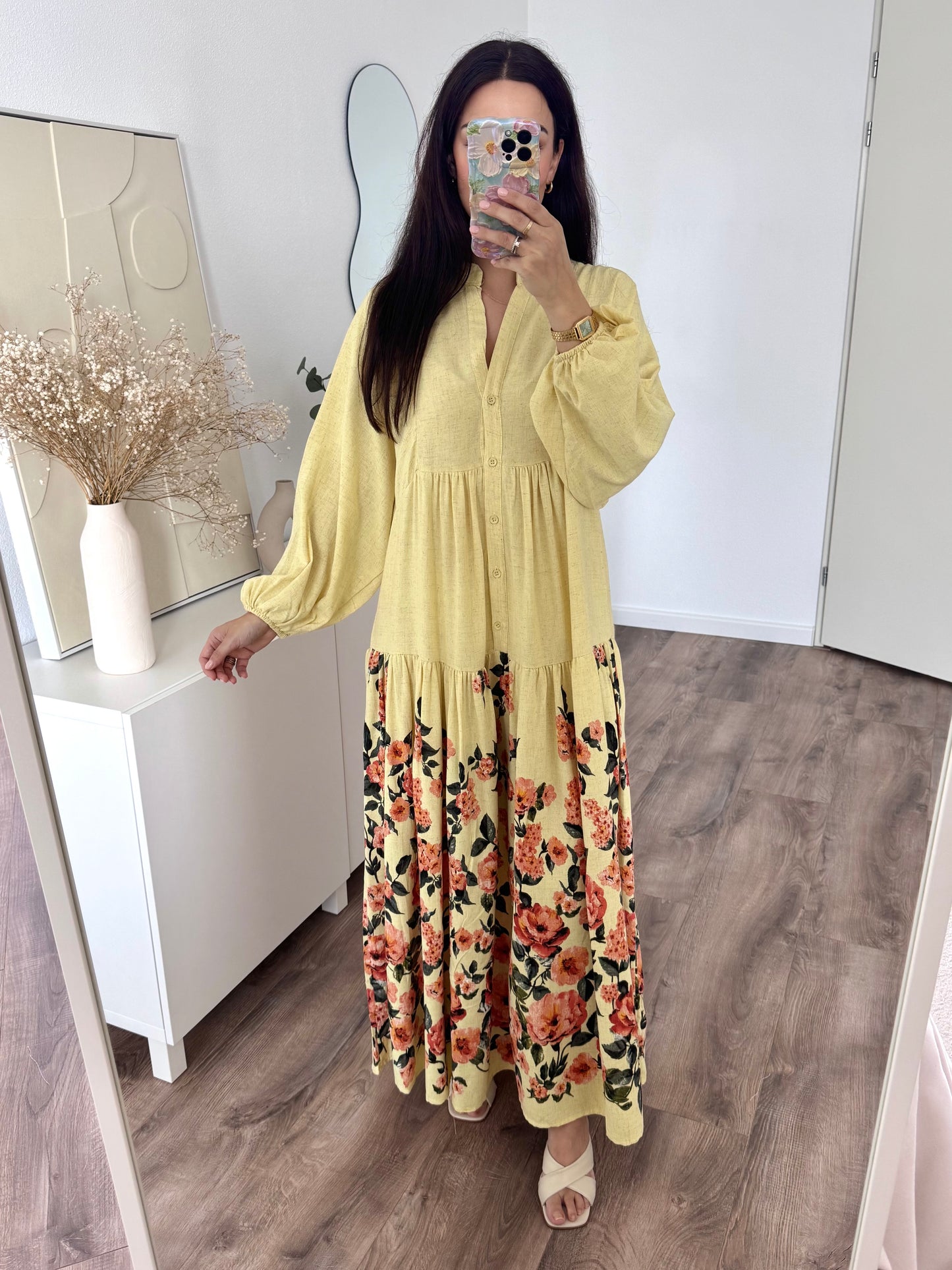 Busra linen blend dress