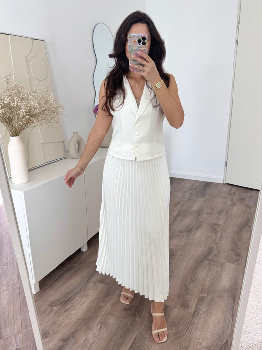Huda gilet-skirt set
