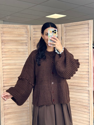 Lyana knit vest with pompoms