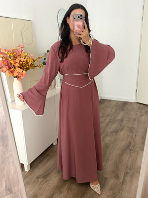 Malika abaya with pearls