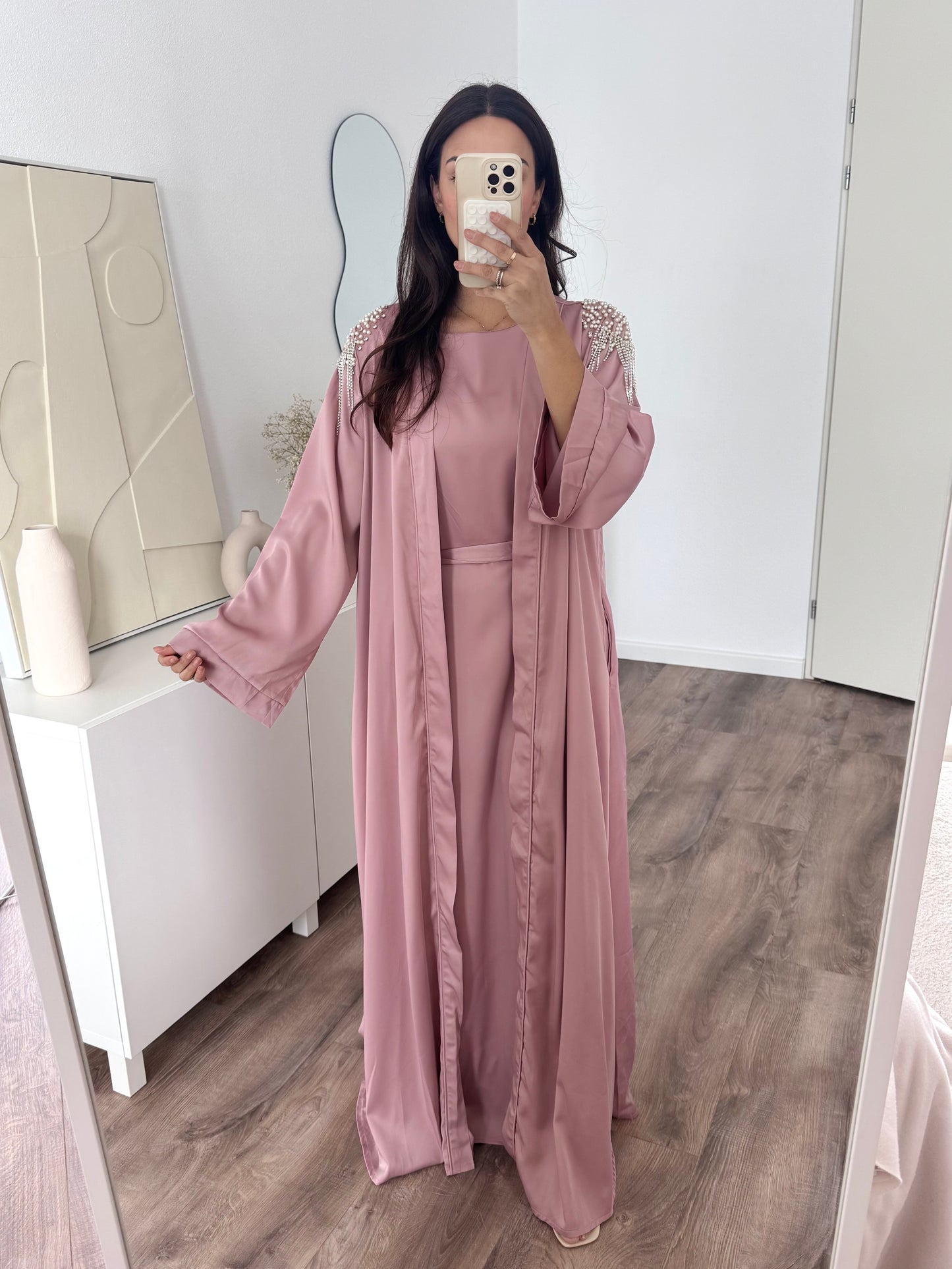 Alya premium abaya with hand-embellished shoulders