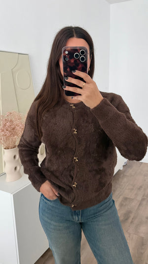 Elodie vest with gold bow buttons