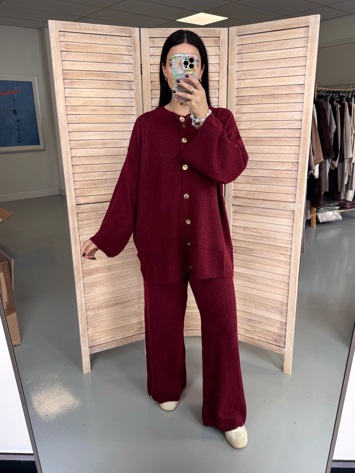 Aylin knit set with gold buttons(PRE ORDER)