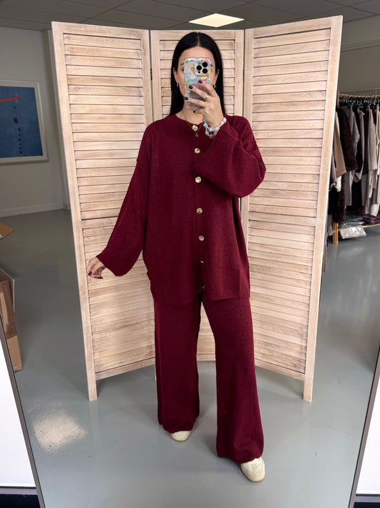 Aylin knit set with gold buttons(PRE ORDER)