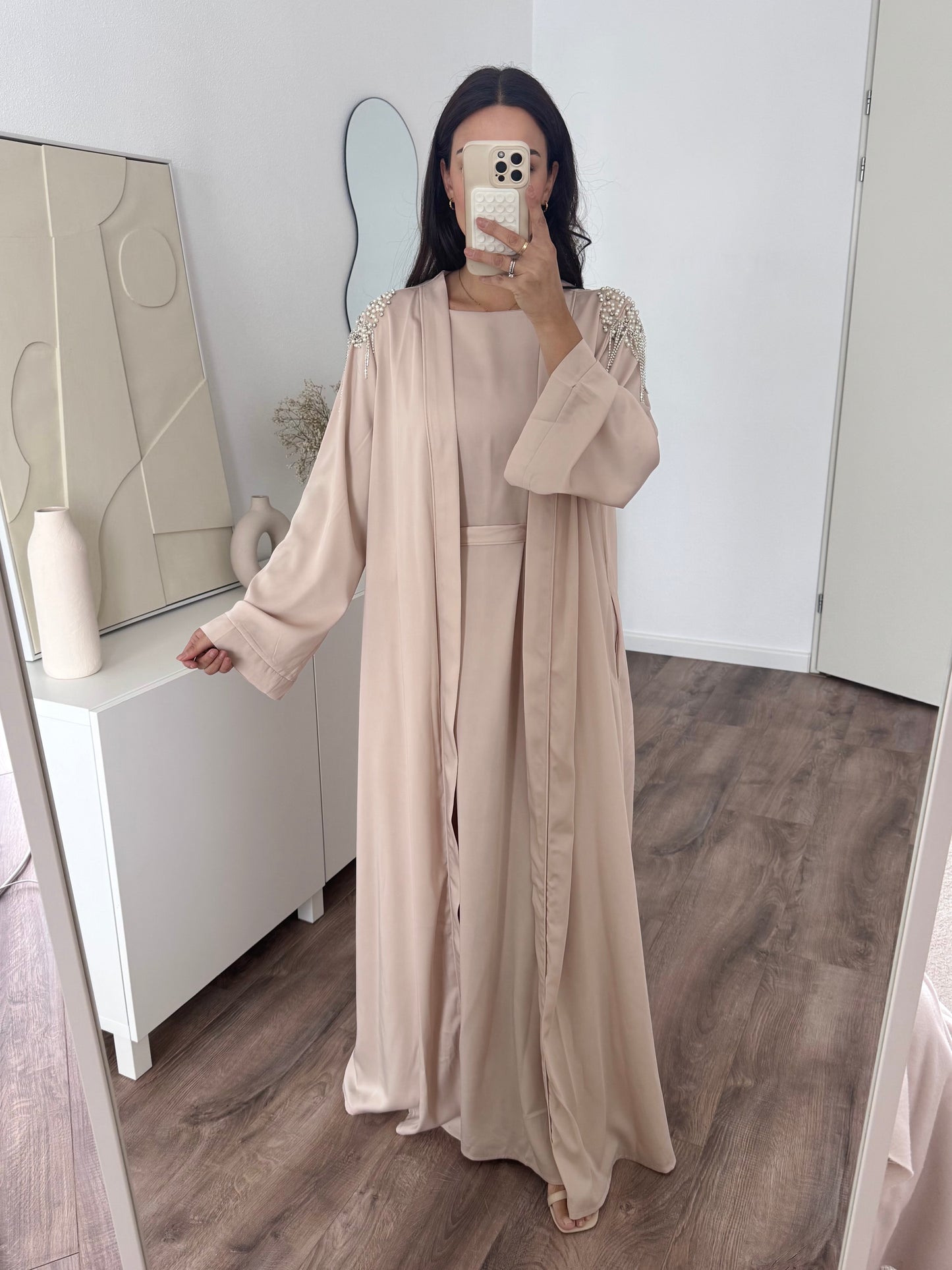 Alya premium abaya with hand-embellished shoulders