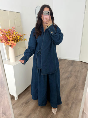 Asya denim skirt set