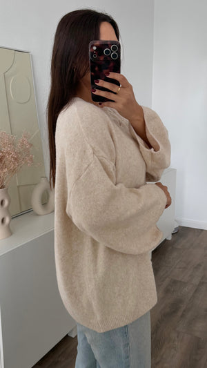 Naila wool blend knit sweater with knots