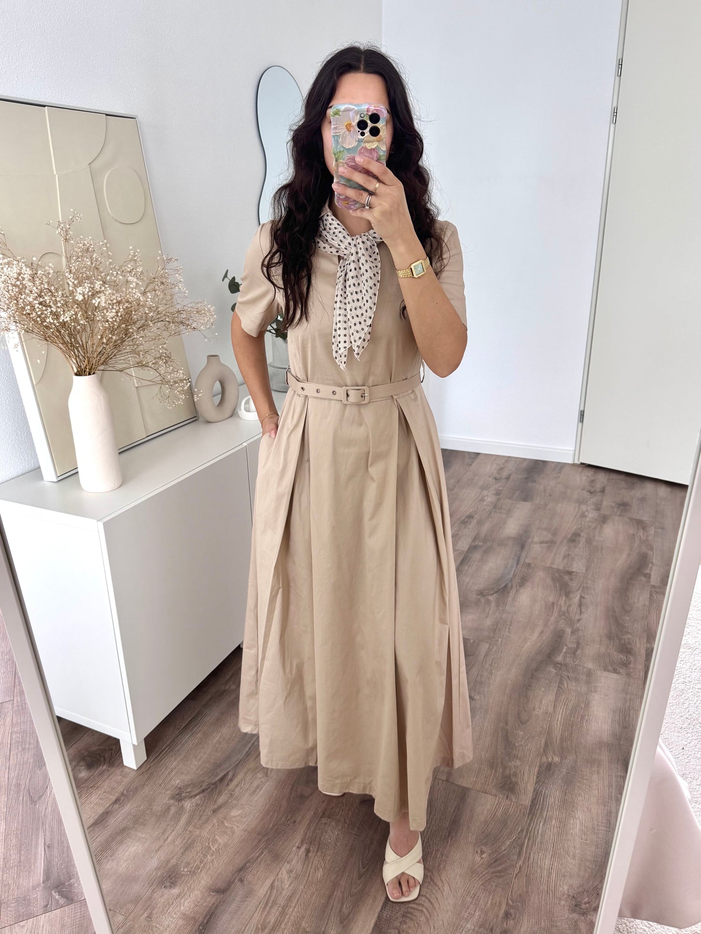 Destina cotton dress with scarf