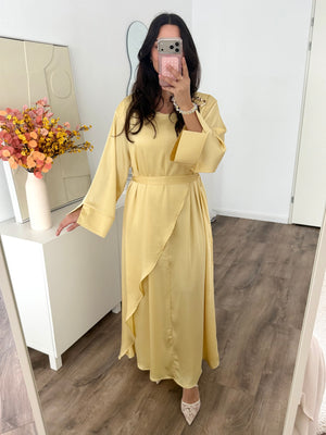 Liya ruffle dress with gold detail