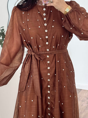 Acelya premium dress with rhinestones