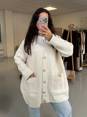 Defne knit vest with gold buttons