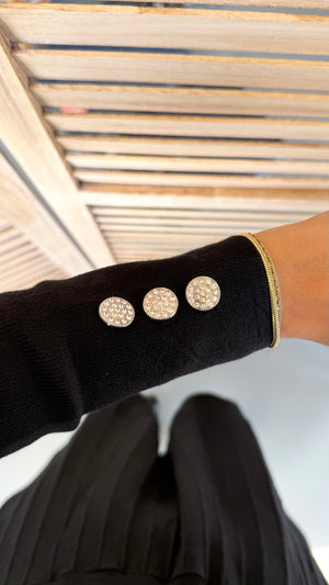 Manila knit dress with rhinestone buttons