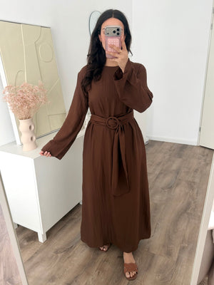 Lior linen blend dress with belt