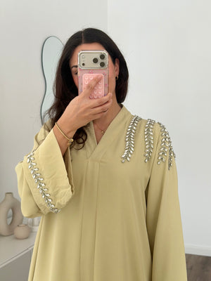Paris premium abaya with rhinestones