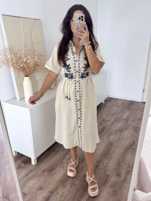 Nayla cotton embroidery dress