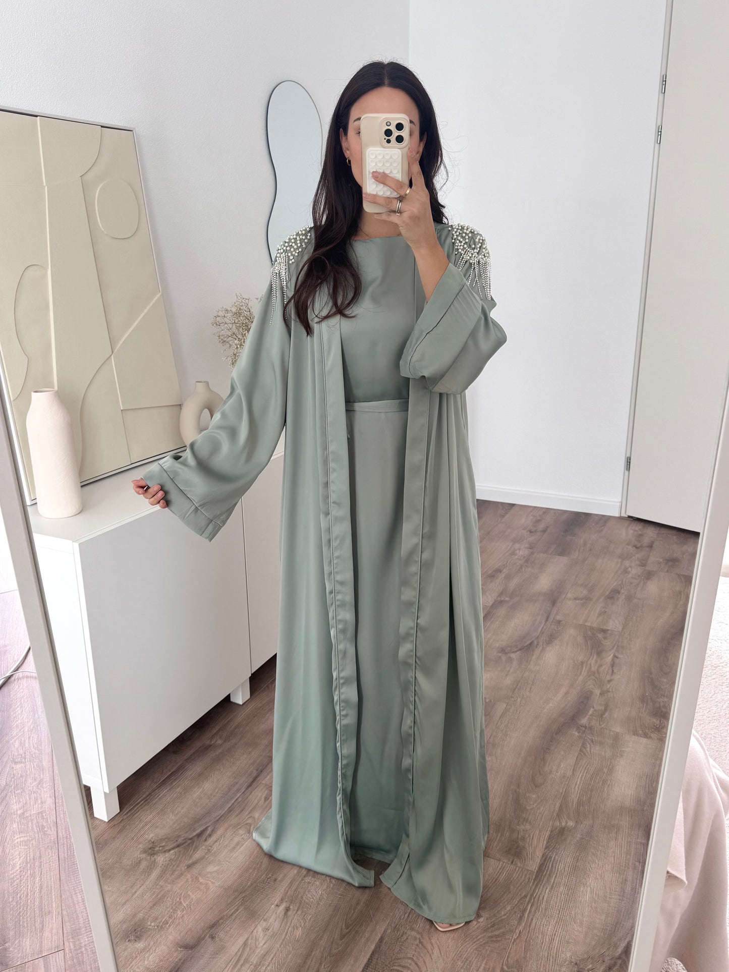 Alya premium abaya with hand-embellished shoulders