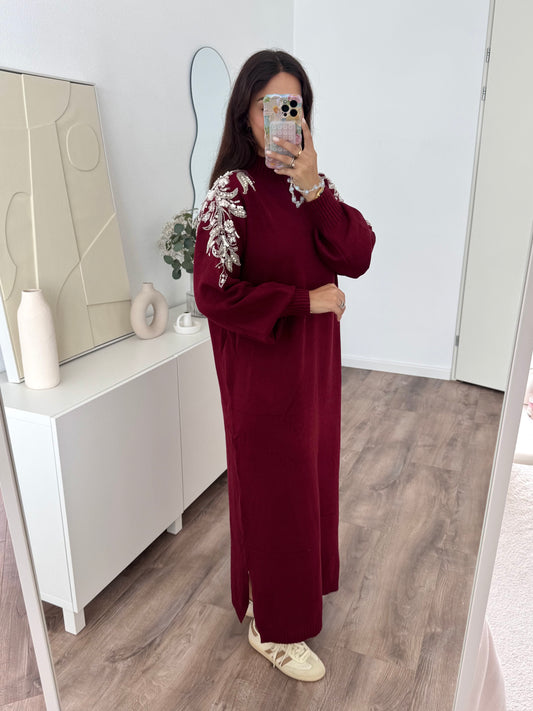 Efna knit dress with rhinestones(PRE ORDER)