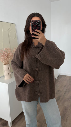 Naila wool blend knit sweater with knots