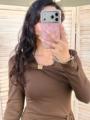 Ela dress with gold detail