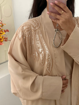 Aya abaya set with rhinestones