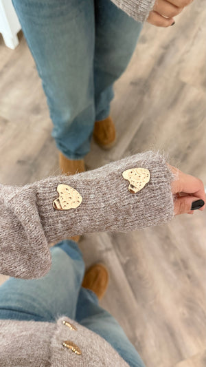 Nola vest with gold heart buttons