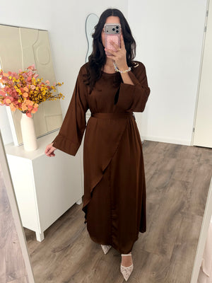 Liya ruffle dress with gold detail