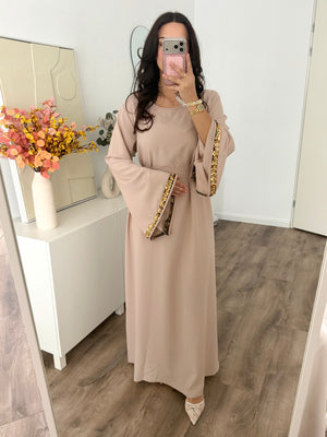 Shifa abaya with gold sequins