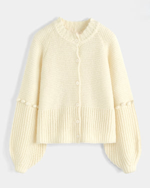 Lyana knit vest with pompoms