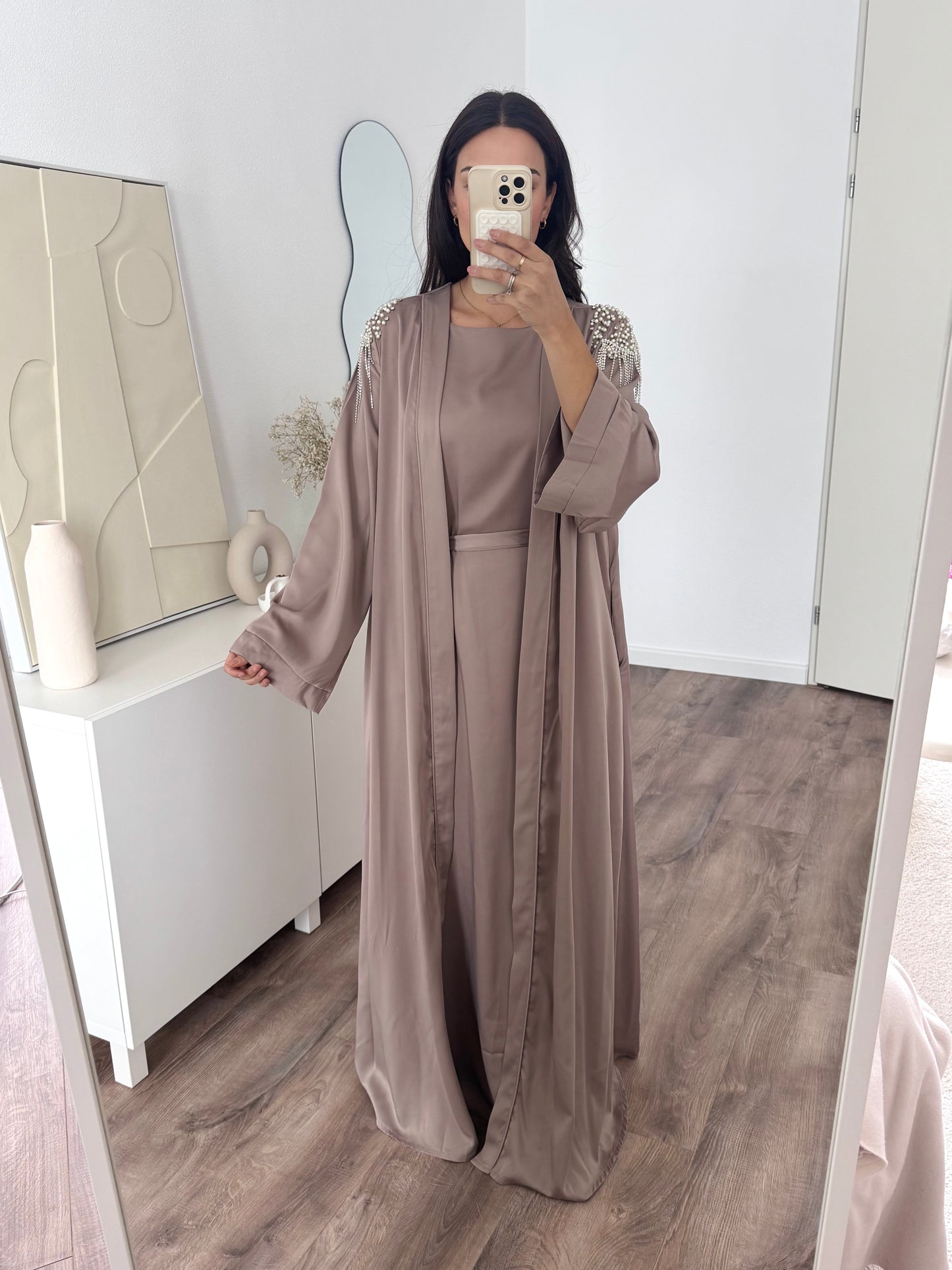 Alya premium abaya with hand-embellished shoulders