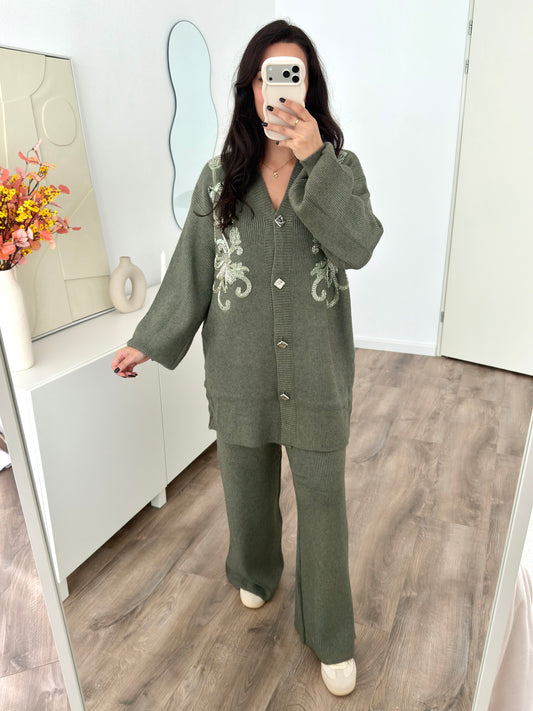 Desi knit set with rhinestones(PRE ORDER)