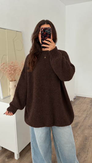 Pull en mélange de laine Yuni avec nœud papillon